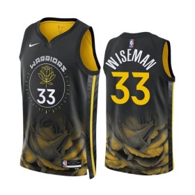 Muške NBA Dres Golden State Warriors James Wiseman 33 Nike 2022-23 City Edition Crno Swingman